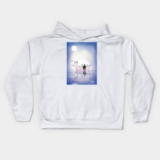 Cats on the Lake of Stars Kids Hoodie